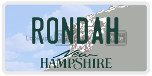 RONDAH  license plate in NH