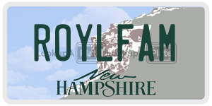 ROYLFAM  license plate in NH