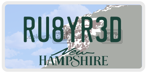 RU8YR3D  license plate in NH