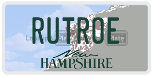 RUTROE  license plate in NH