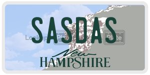 SASDAS  license plate in NH