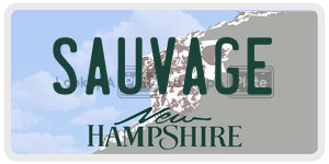 SAUVAGE  license plate in NH