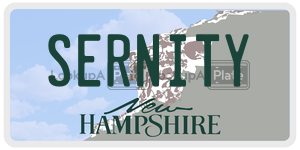 SERNITY  license plate in NH