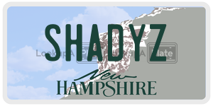 SHADYZ  license plate in NH