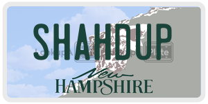 SHAHDUP  license plate in NH
