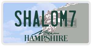 SHALOM7  license plate in NH