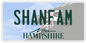 SHANFAM  license plate in NH