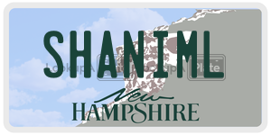 SHANIML  license plate in NH