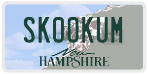 SKOOKUM  license plate in NH