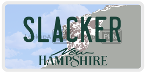 SLACKER  license plate in NH