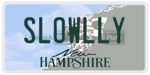 SLOWLLY  license plate in NH