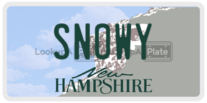SNOWY  license plate in NH