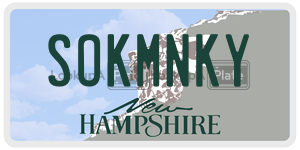SOKMNKY  license plate in NH