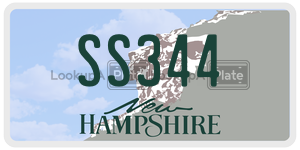 SS344  license plate in NH