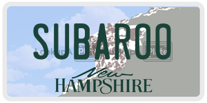 SUBAROO license plate in New Hampshire