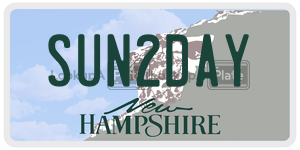 SUN2DAY  license plate in NH