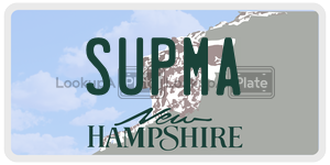 SUPMA  license plate in NH