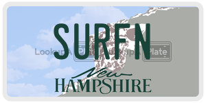 SURFN license plate in New Hampshire