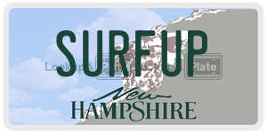 SURFUP  license plate in NH
