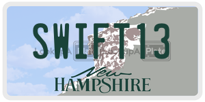 SWIFT13  license plate in NH