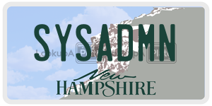 SYSADMN  license plate in NH
