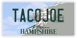 TACOJOE  license plate in NH
