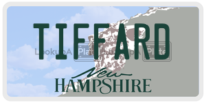 TIFFARD  license plate in NH