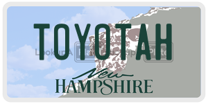TOYOTAH  license plate in NH