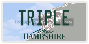 TRIPLE  license plate in NH