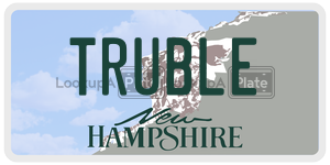 TRUBLE  license plate in NH