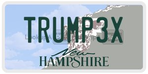 TRUMP3X license plate in New Hampshire