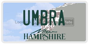 UMBRA  license plate in NH