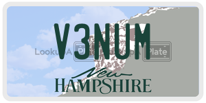 V3NUM  license plate in NH