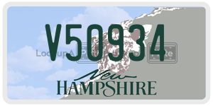 V50934 license plate in New Hampshire