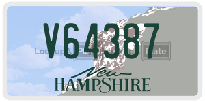 V64387  license plate in NH