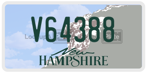 V64388  license plate in NH