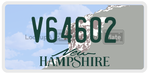 V64602  license plate in NH