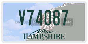 V74087  license plate in NH