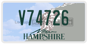 V74726 license plate in New Hampshire