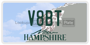 V8BT  license plate in NH