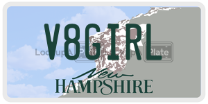 V8GIRL  license plate in NH