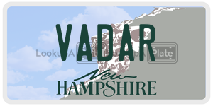 VADAR  license plate in NH
