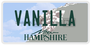 VANILLA  license plate in NH