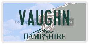 VAUGHN  license plate in NH