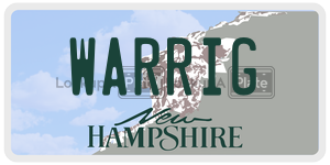 WARRIG  license plate in NH