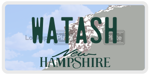 WATASH  license plate in NH