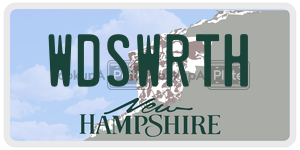 WDSWRTH  license plate in NH
