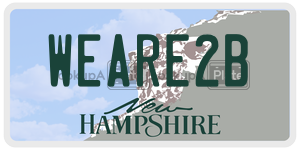 WEARE2B  license plate in NH