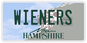 WIENERS  license plate in NH