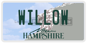 WILLOW  license plate in NH
